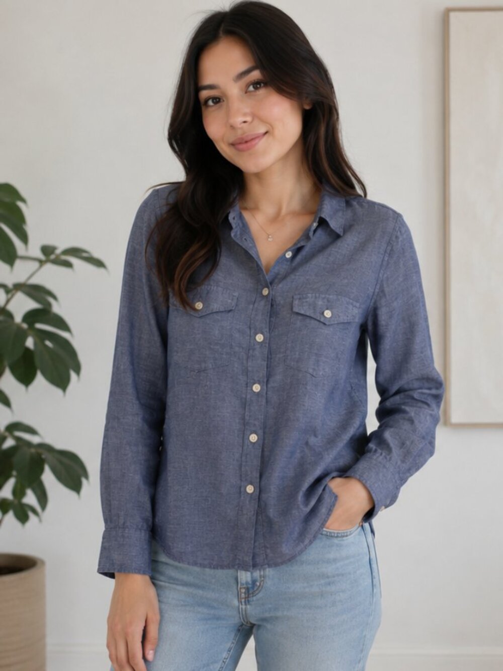 Banana Republic Denim Shirt Button Up Size M